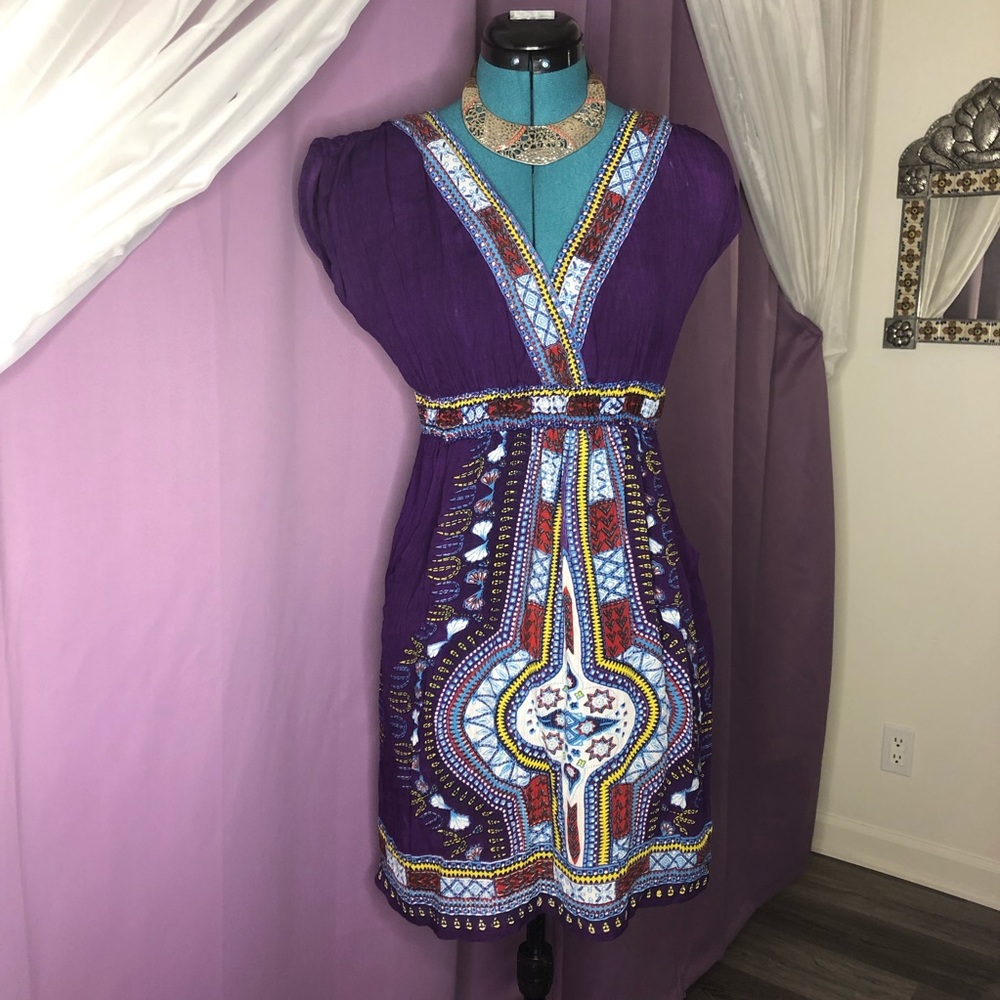 Purple Linen Summer Dress